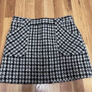 J. Crew Black and White Houndstooth Mini Skirt